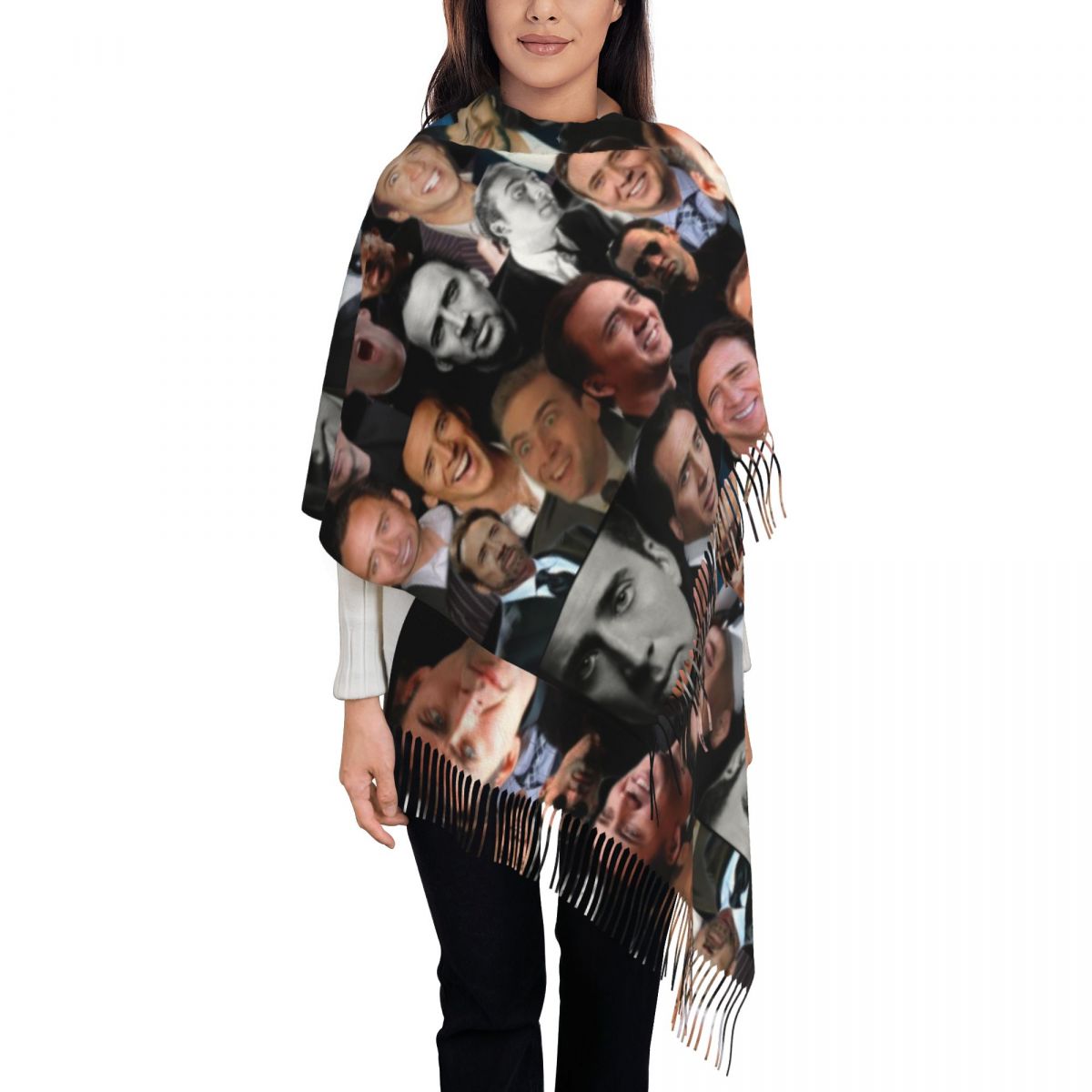 Pashmina Wrap Large - Николас Кейдж, цветная шаль, женский теплый
