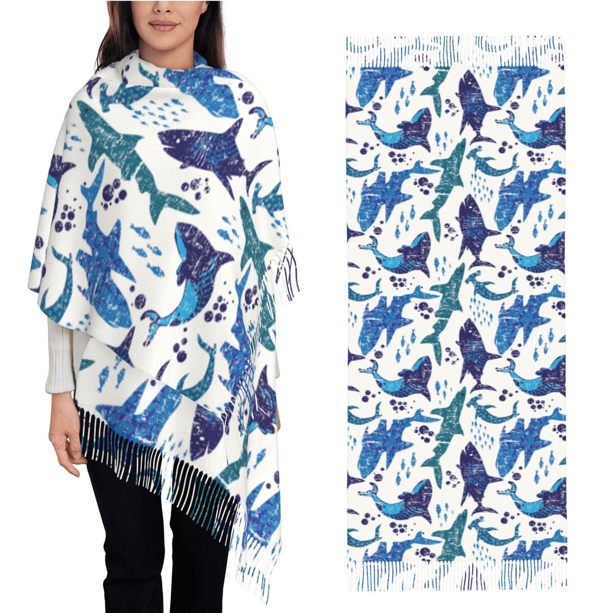 Pashmina Wrap Large - Шарф с подводным миром в виде