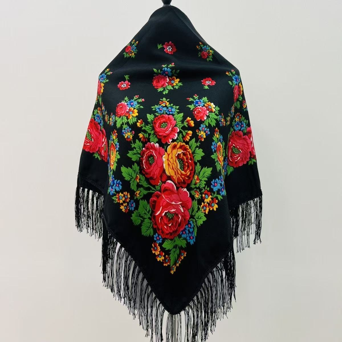 Bandana Cotton - 120*120 см Роскошный цветочный русский национальный
