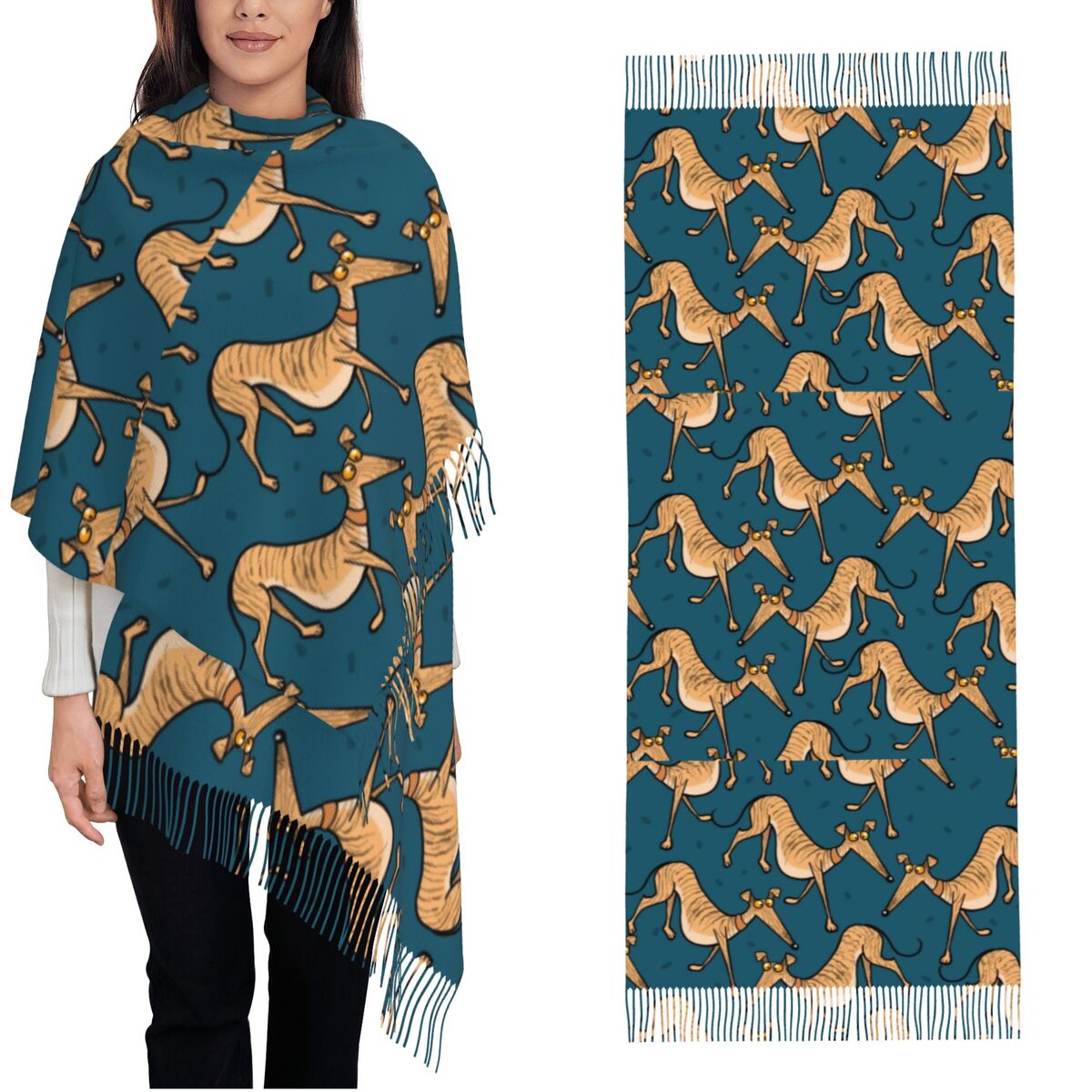 Pashmina Wrap Large - Борзая уиппет Лурчер шали для собак
