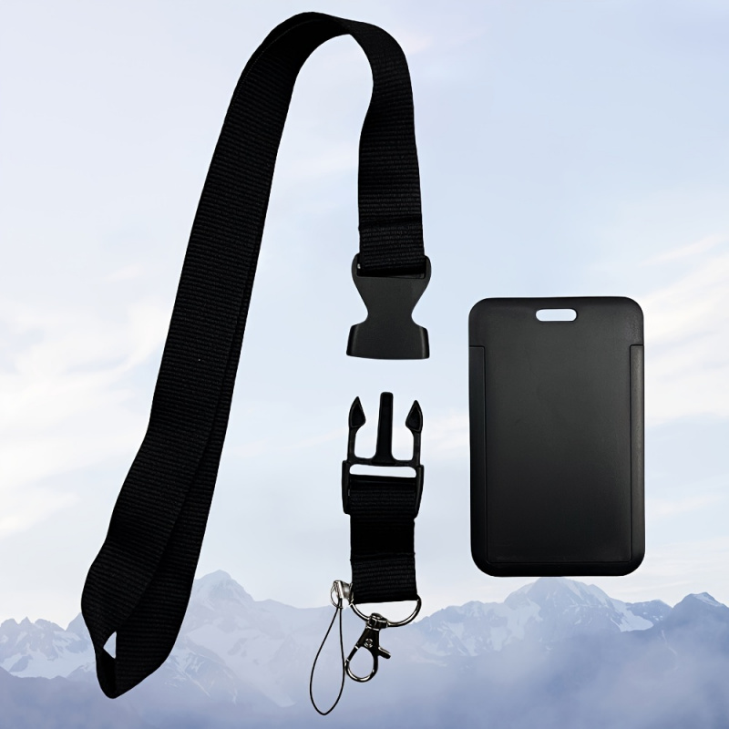 Lanyard Badge Holder - Черный шейный ремешок-держатель для бейджей с