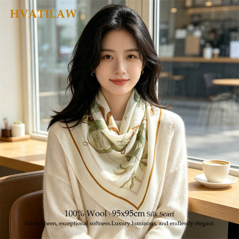 Pashmina Wrap Large - Шарф из 100% шерсти женский, роскошный,