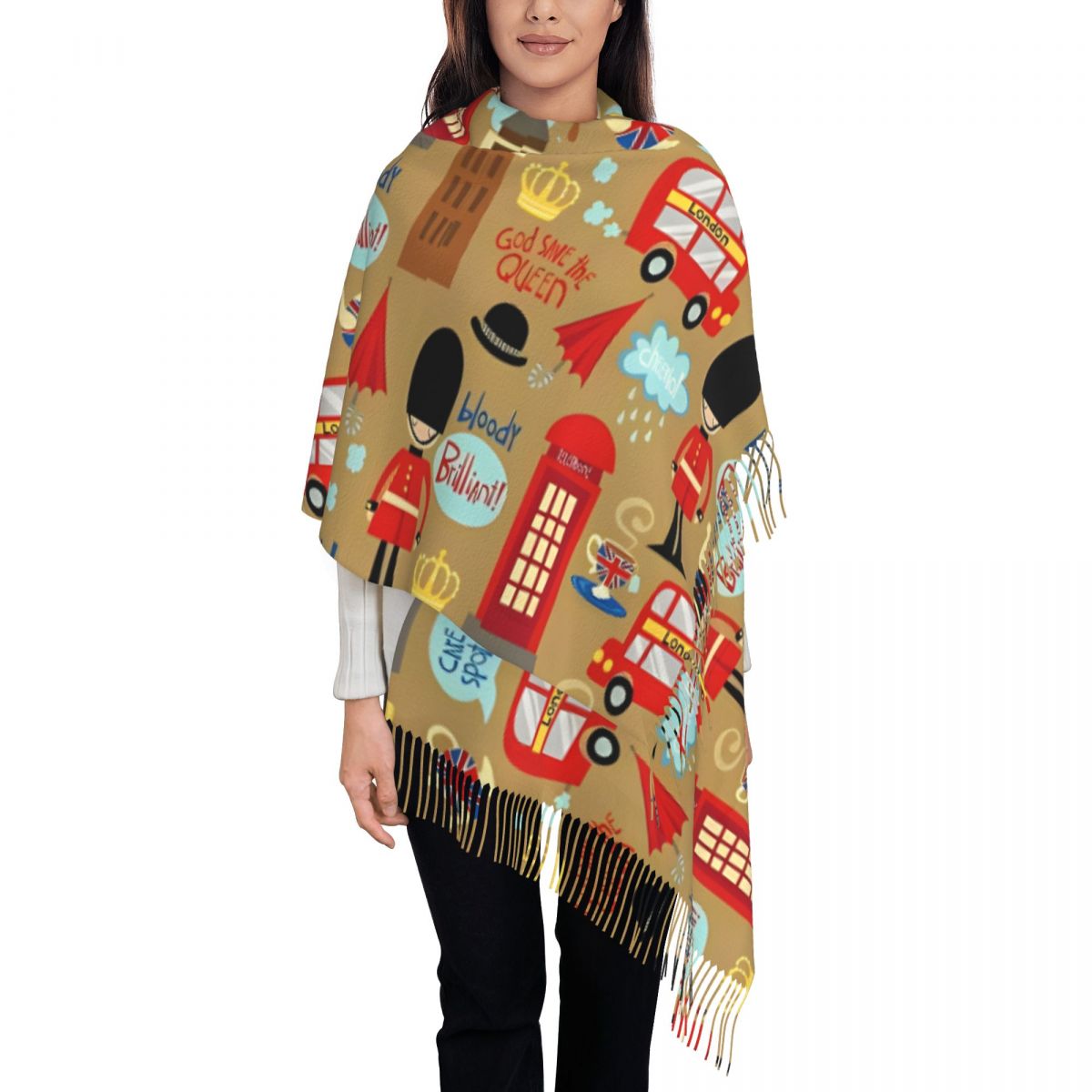 Pashmina Wrap Large - Зачарованный лондонский шарф для женщин, зимние
