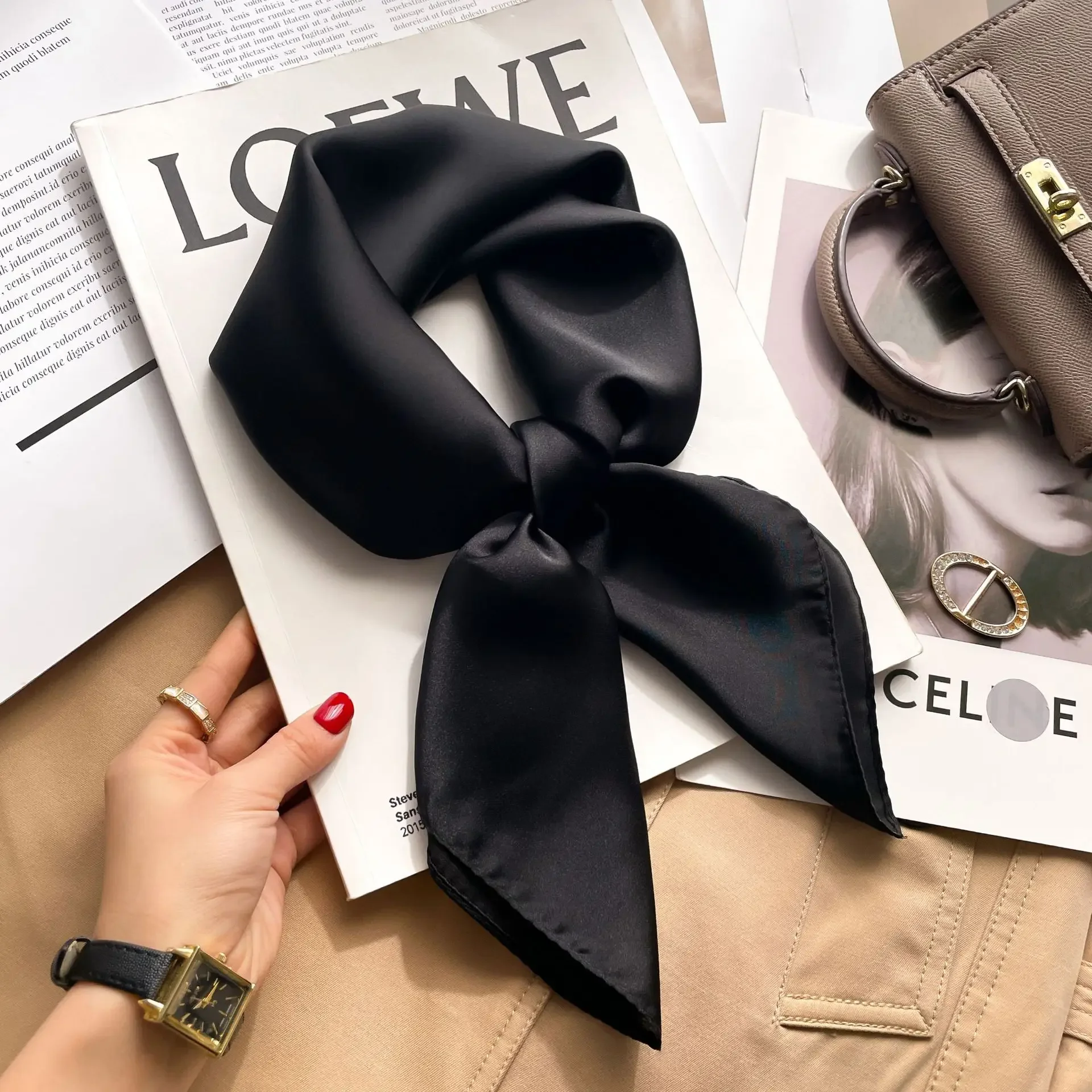 Шелковый атласный платок-хиджа – обзор и цена Silk Neck Scarf