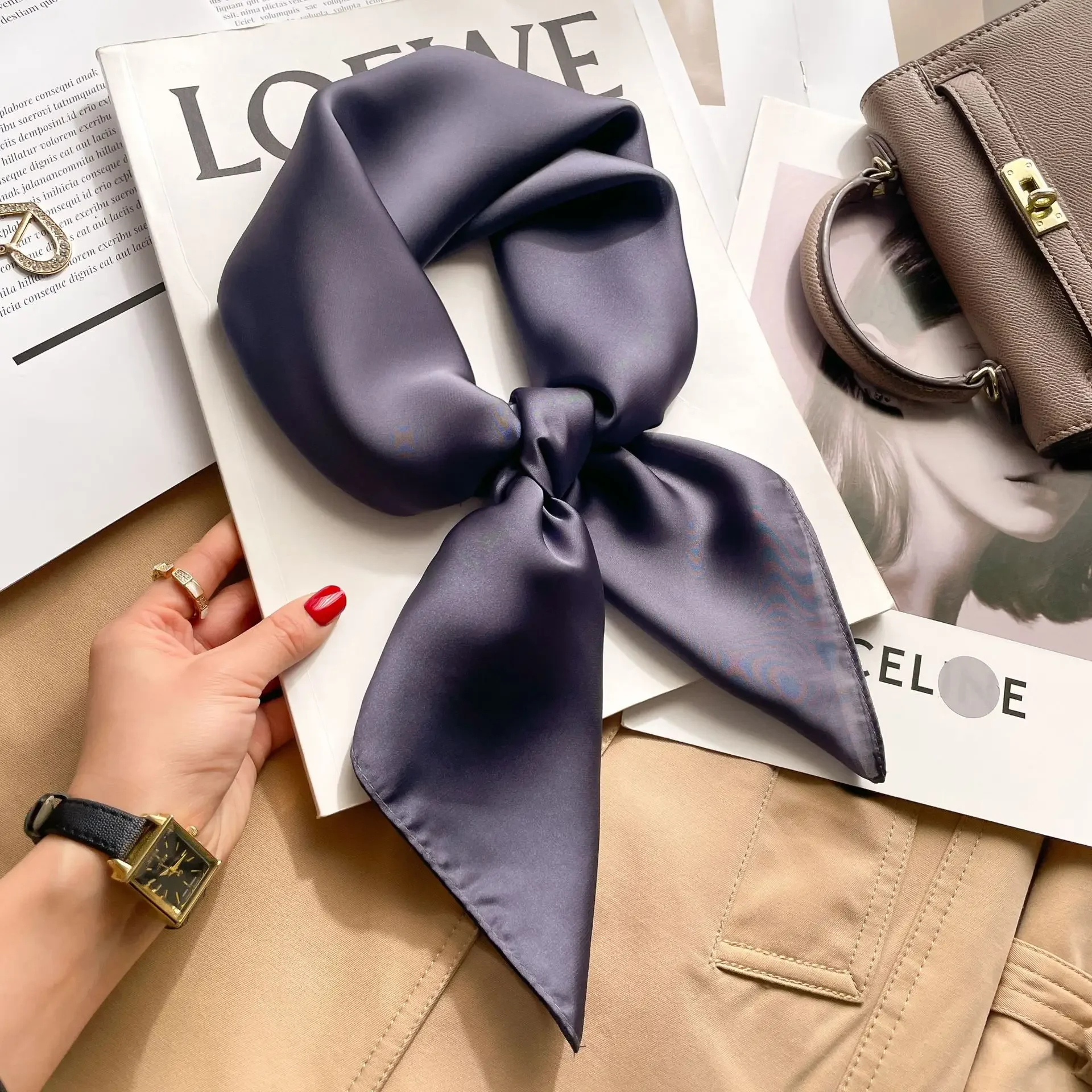 Шелковый атласный платок-хиджа – обзор и цена Silk Neck Scarf