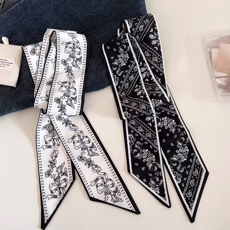 Черно-белый двусторонний шарф  – обзор и цена Ascot Neck Scarf