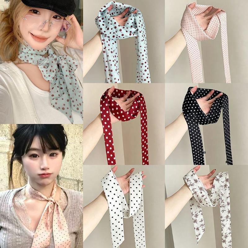 Шелковый шарф в горошек с цвет – обзор и цена Ascot Neck Scarf