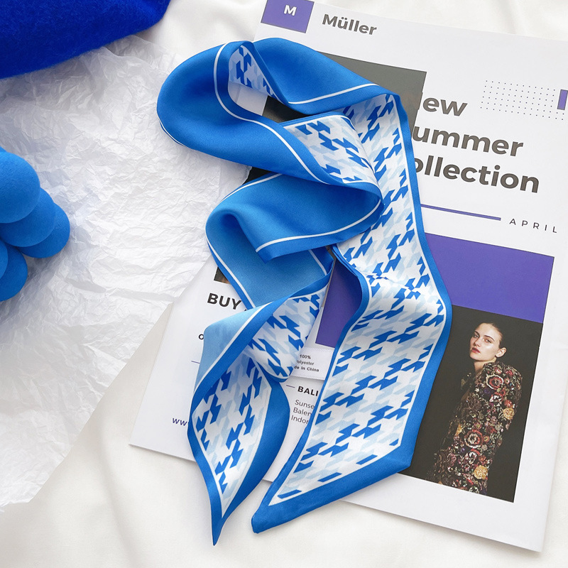Шелковый платок цвета синий Кл – обзор и цена Ascot Neck Scarf